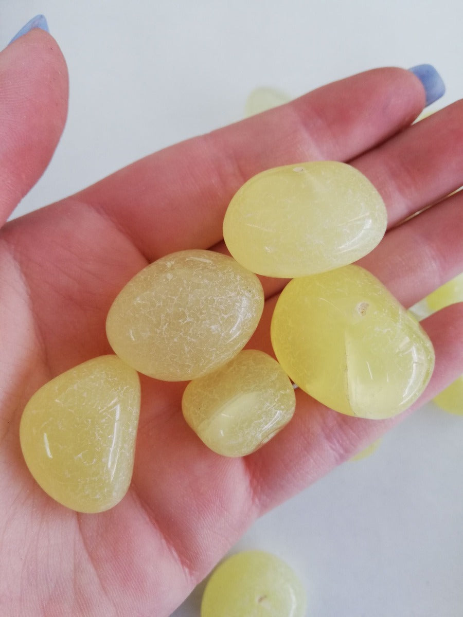 Neon Yellow Agate Tumbled - 250g Neon Yellow Agate Tumbled - 250g